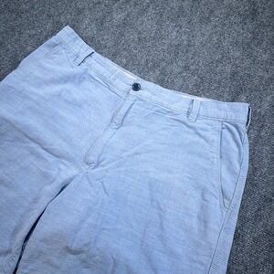 Izod Shorts Mens 36 Blue Flat Front 10" Inseam Oxford Chino Golf‎ Pockets